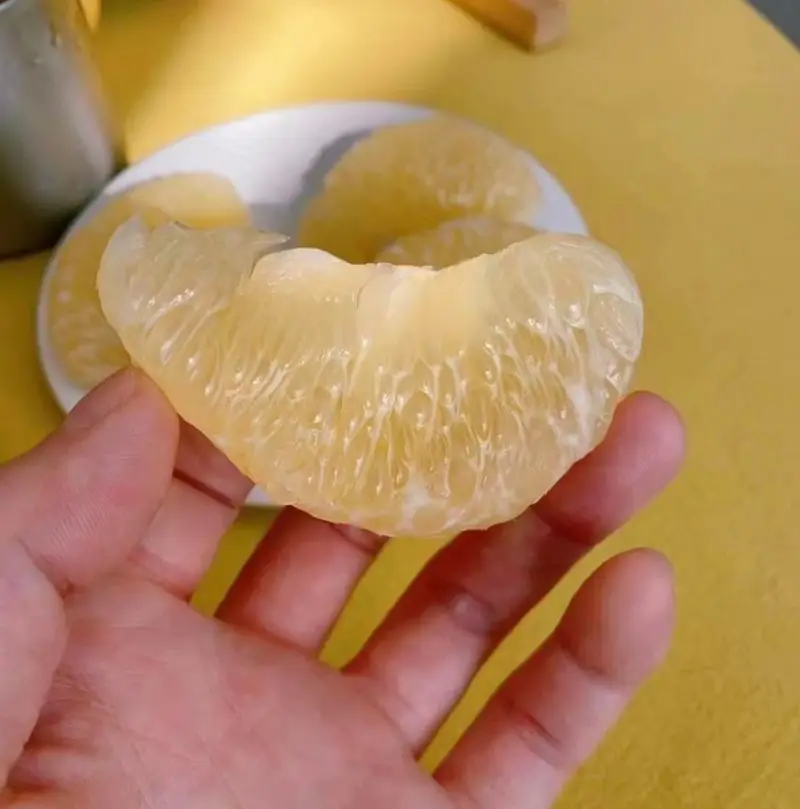 Múi bưởi Mộc Miên bóc trên tay